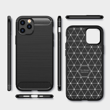 Ochranný silikonový obal karbon pro Apple iPhone 12 Pro - černý
