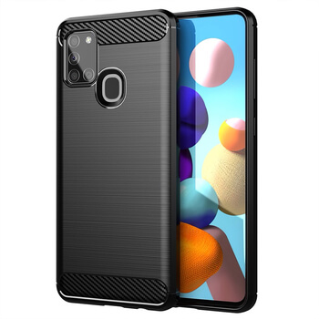Ochranný silikonový obal karbon pro Samsung Galaxy M21 M215F - černý