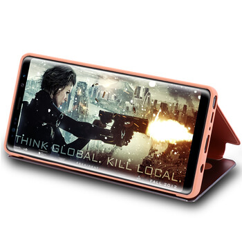 Zrcadlový silikonový flip obal pro Samsung Galaxy M21 M215F - černý