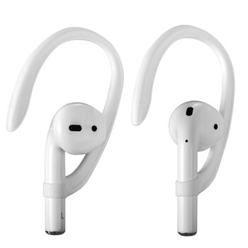 Ušní silikonové držáky háčky proti vypadnutí za ucho pro Apple AirPods - bílé