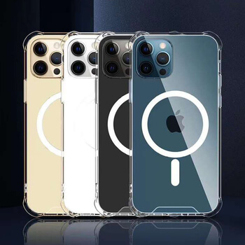 Ochranný silikonový obal MagSafe s integrací pro bezdrátové nabíjení Apple iPhone 12 Pro Max - průhledný