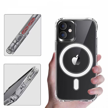 Ochranný silikonový obal MagSafe s integrací pro bezdrátové nabíjení Apple iPhone 12 mini - průhledný
