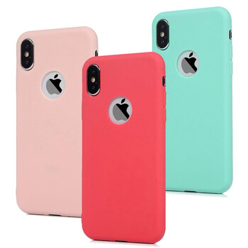 Silikonový matný obal s výřezem pro Apple iPhone X/XS - světle růžový