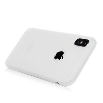 Silikonový matný obal s výřezem pro Apple iPhone X/XS - bílý