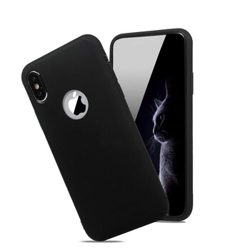 Silikonový matný obal s výřezem pro Apple iPhone X/XS - černý