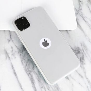 Silikonový matný obal s výřezem pro Apple iPhone 12 Pro - bílý