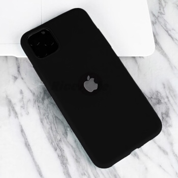 Silikonový matný obal s výřezem pro Apple iPhone 12 Pro - černý