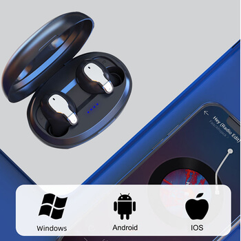 Neviditelná bezdrátová bluetooth handsfree mikrosluchátka s mikrofonem a nabíjecím pouzdrem černá