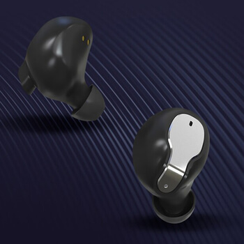 Neviditelná bezdrátová bluetooth handsfree mikrosluchátka s mikrofonem a nabíjecím pouzdrem černá
