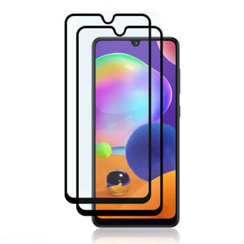 3x 3D ochranné tvrzené sklo s rámečkem pro Samsung Galaxy A31 A315F - černé - 2+1 zdarma