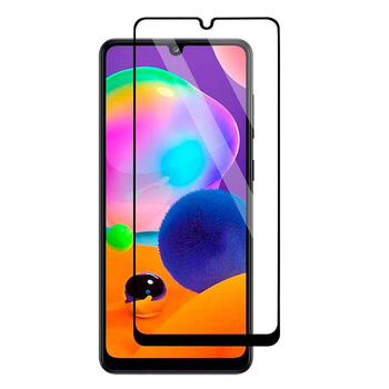3x 3D ochranné tvrzené sklo s rámečkem pro Samsung Galaxy A31 A315F - černé - 2+1 zdarma