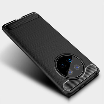 Ochranný silikonový obal karbon pro Huawei Mate 40 Pro - černý