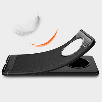 Ochranný silikonový obal karbon pro Huawei Mate 40 Pro - černý