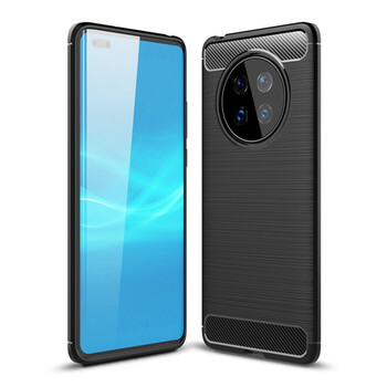 Ochranný silikonový obal karbon pro Huawei Mate 40 Pro - černý