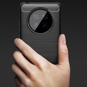 Ochranný silikonový obal karbon pro Huawei Mate 40 Pro - černý