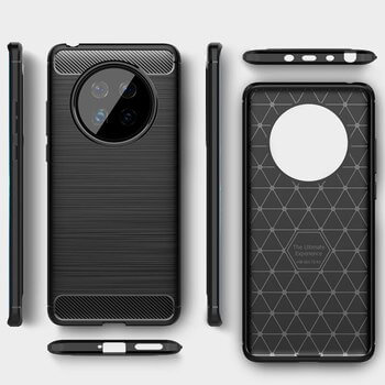 Ochranný silikonový obal karbon pro Huawei Mate 40 Pro - černý