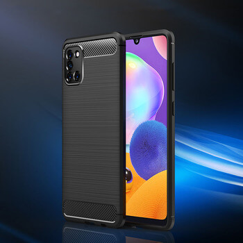 Ochranný silikonový obal karbon pro Samsung Galaxy A31 A315F - černý