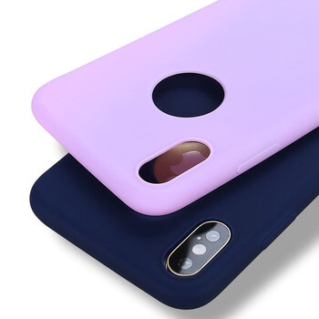 Silikonový matný obal s výřezem pro Apple iPhone 12 Pro - tmavě modrý