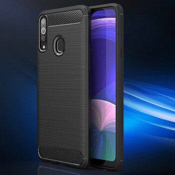 Ochranný silikonový obal karbon pro Samsung Galaxy A20s SM-207F - černý