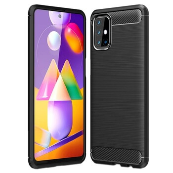 Ochranný silikonový obal karbon pro Samsung Galaxy M31s M317F - černý