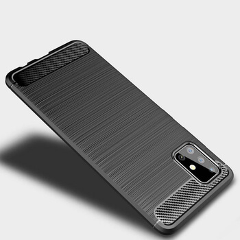 Ochranný silikonový obal karbon pro Samsung Galaxy M31s M317F - černý
