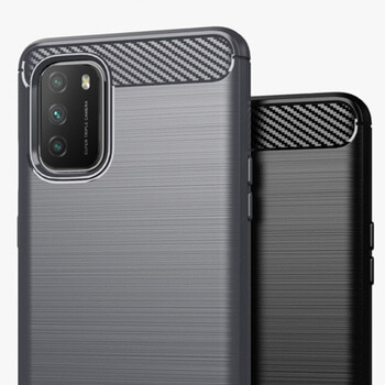 Ochranný silikonový obal karbon pro Xiaomi POCO M3 - černý