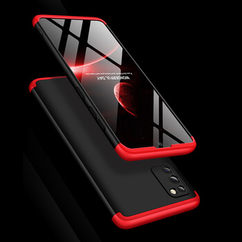 Ochranný 360° celotělový plastový kryt pro Xiaomi POCO M3 - červený