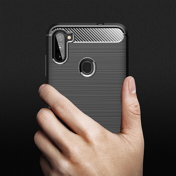 Ochranný silikonový obal karbon pro Samsung Galaxy M11 - černý