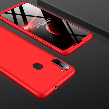 Ochranný 360° celotělový plastový kryt pro Samsung Galaxy A11 - červený
