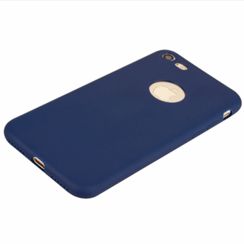 Silikonový matný obal s výřezem pro Apple iPhone SE (2020) - tmavě modrý