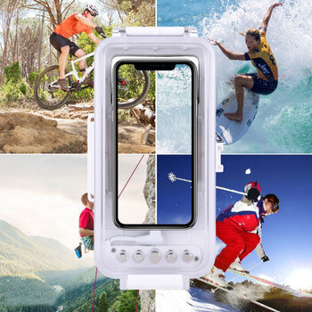 Vodotěsné pouzdro pro profesionální potápění a šnorchlování až do 40 metrů pro iPhone 12 Pro - bílé
