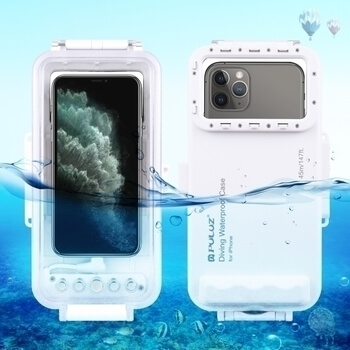 Vodotěsné pouzdro pro profesionální potápění a šnorchlování až do 45 metrů pro iPhone XS Max - bílé
