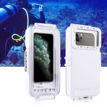 Vodotěsné pouzdro pro profesionální potápění a šnorchlování až do 40 metrů pro iPhone SE (2020) - bílé