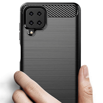 Ochranný silikonový obal karbon pro Samsung Galaxy A12 A125F - černý