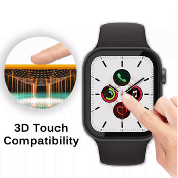 2v1 Kryt s ochranným sklem na Apple Watch 44 mm (4.série) - světle růžový