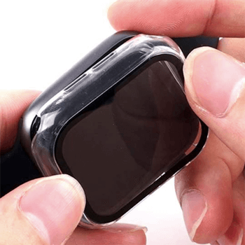 2v1 Kryt s ochranným sklem na Apple Watch 44 mm (4.série) - černý