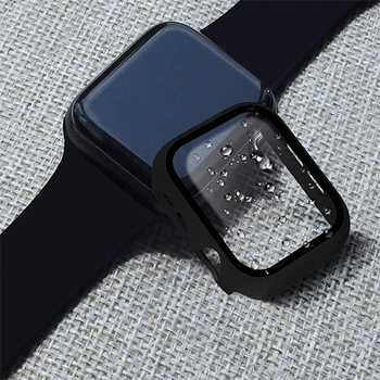 2v1 Kryt s ochranným sklem na Apple Watch 44 mm (4.série) - černý