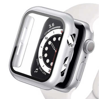 2v1 Kryt s ochranným sklem na Apple Watch 44 mm (5.série) - stříbrný