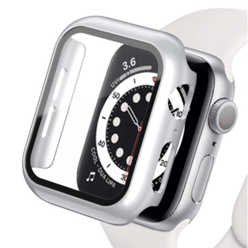 2v1 Kryt s ochranným sklem na Apple Watch 44 mm (6.série) - stříbrný