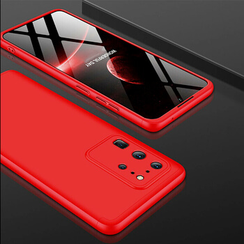 Ochranný 360° celotělový plastový kryt pro Samsung Galaxy M51 M515F - červený