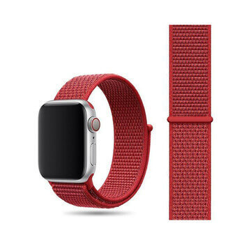 Nylonový pásek pro chytré hodinky Apple Watch 44 mm (4.série) - červený