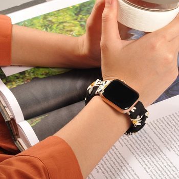 Elastický pásek pro chytré hodinky Apple Watch 42 mm (2.+3.série) - bílo černý