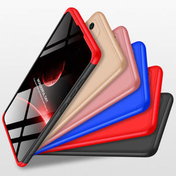 Ochranný 360° celotělový plastový kryt pro Xiaomi Redmi Note 10 - červený