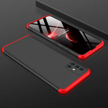 Ochranný 360° celotělový plastový kryt pro Xiaomi Redmi Note 10 - červený