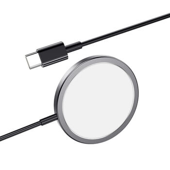 Hliníková bezdrátová nabíječka MagSafe s konektorem USB-C šedá