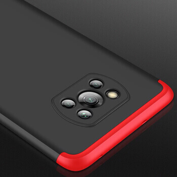 Ochranný 360° celotělový plastový kryt pro Xiaomi Poco X3 Pro - červený