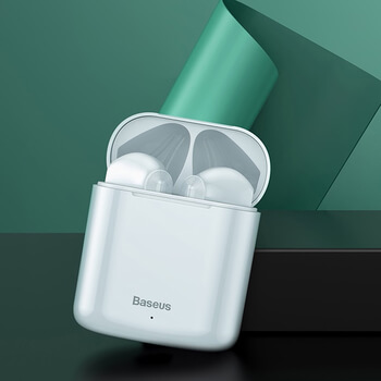 Baseus Bezdrátová bluetooth sluchátka s nabíjecím pouzdrem - bílá