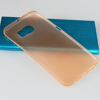 Ultratenký plastový kryt pro Samsung Galaxy S6 Edge - oranžový