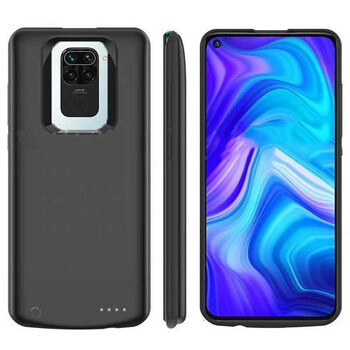 3v1 Silikonové pouzdro s externí baterií smart battery case power bank 3500 mAh pro Xiaomi Redmi Note 9 - černé