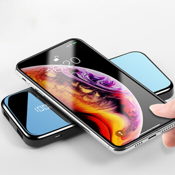 Power Banka s LED displejem a Wireless charge s bezdrátovým nabíjením 10000 mAh mAh - černá